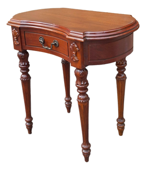 Refinished Vintage Kidney-Shaped Mahogany Accent Table