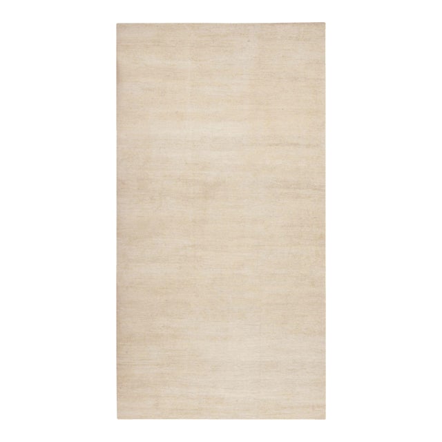 Rug & Kilim’s Modern Textural Oversized Rug With Striae of Beige - 10'x19' For Sale