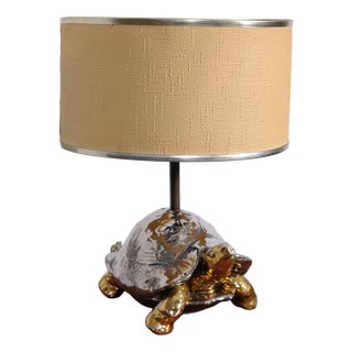 Zaccagnini Ceramic Turtle-Shaped Table Lamp, 1970s For Sale