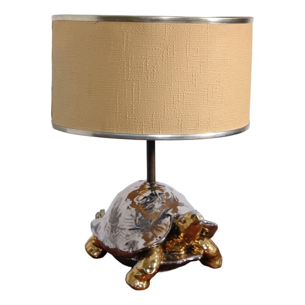 Zaccagnini Ceramic Turtle-Shaped Table Lamp, 1970s For Sale