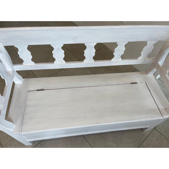 Provincial Natural Wood Kitchen Bench Chest For Sale - Image 15 of 16