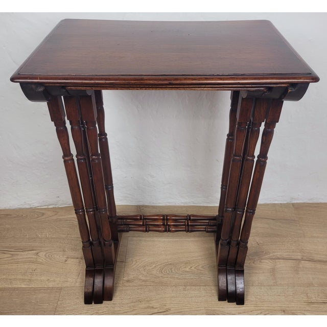 Vintage Nesting Tables in Mahogany, 1960, Set of 3 For Sale - Image 13 of 17