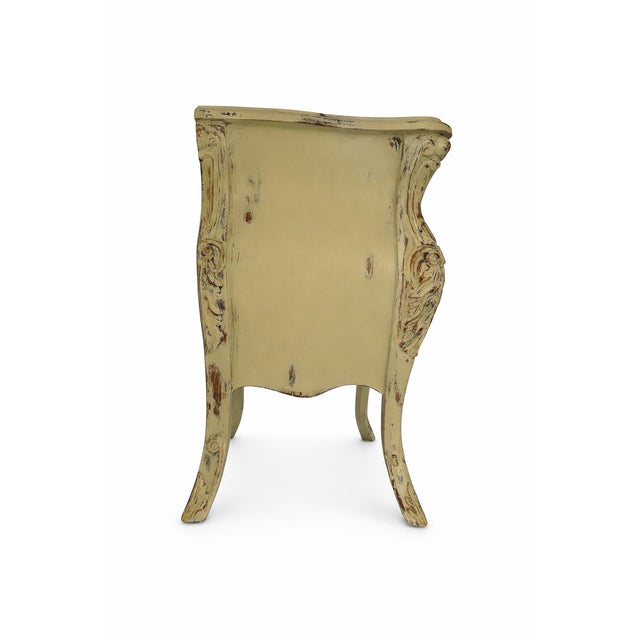 Green Distressed Green French Provincial Bombe Chest — Louis XV Style, Vintage Serpentine Dresser For Sale - Image 8 of 9