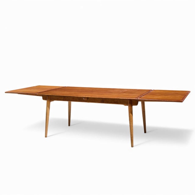 Mid-Century Modern Hans J. Wegner for Andreas Tuck at-312 Mid Century Danish Teak Hidden Leaf Dining Table For Sale - Image 3 of 11