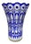 Large Bohemian Vibrant Cobalt Vase in Crystal Cut-to-Clear, 1930 For Sale