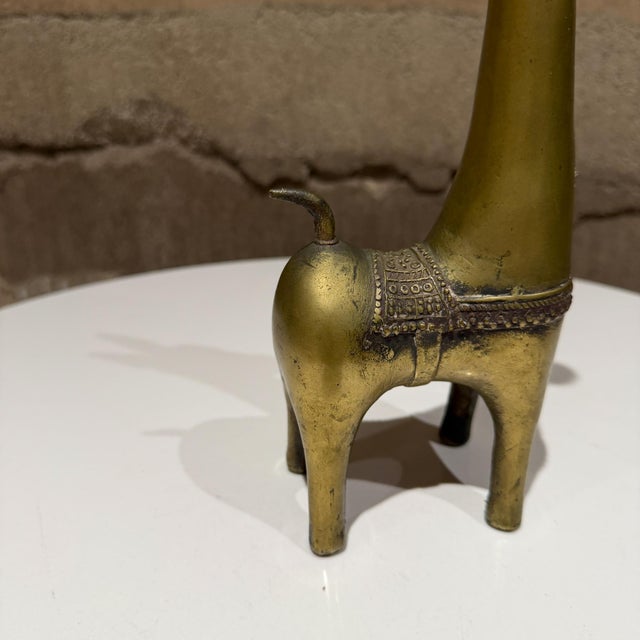 Brass Figurine Stylized Lama Mid Century Modern Decor For Sale - Image 15 of 15