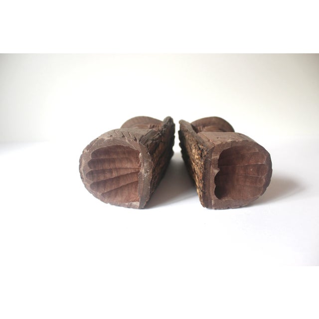 1970s Hand Carved Wood Bookends - a Pair For Sale - Image 6 of 10