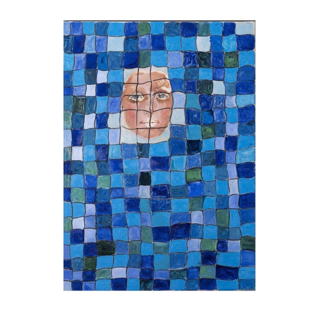 Giorgio Lo Fermo, Reticulum with Mask, Original Oil on Canvas, 2020 For Sale