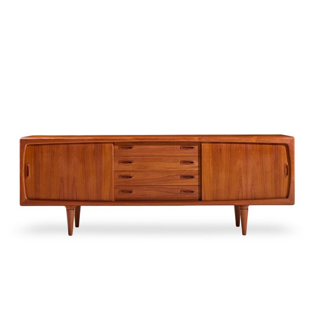 HP Hansen Mid Century Danish Teak Credenza This credenza measures: 86.5 wide x 19.5 deep x 31.5 inches high Excellent...