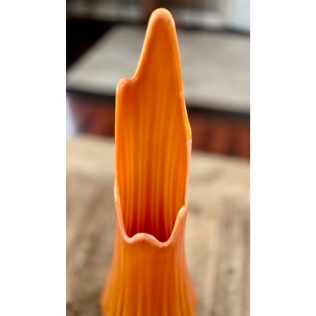 LE Smith Swung Vase - Bittersweet - Ribbed - Vintage / Mid Century Modern - Great Mouth - TALL - 22"H x 7"W x 7"D...