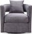 Transitional Kennedy Grey Velvet Swivel Chair For Sale - Image 3 of 10