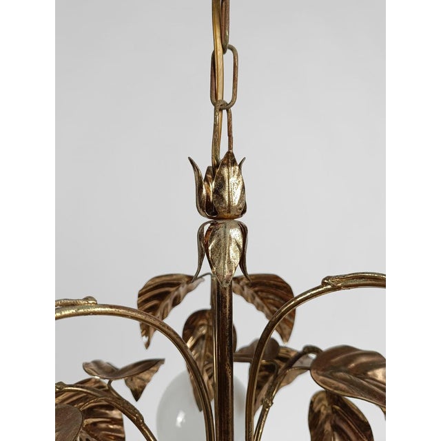 Chandelier with Gilded Leaves and White Opaline in the style of Hans Kögl, 1970s For Sale - Image 12 of 18