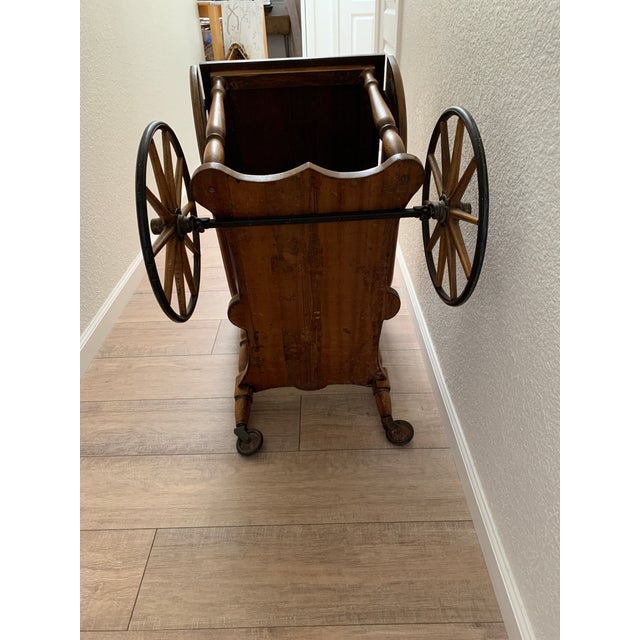Brown Midcentury Maple Wood 1970s Bar or Tea Cart For Sale - Image 8 of 9