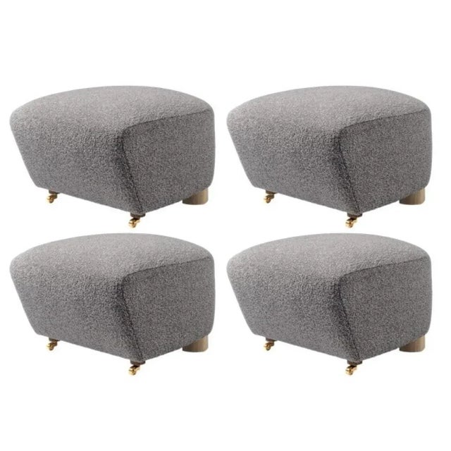 Set of 4 grey natural oak sahco zero the tired man footstool by Lassen. Dimensions: W 55 x D 53 x H 36 cm. Materials:...