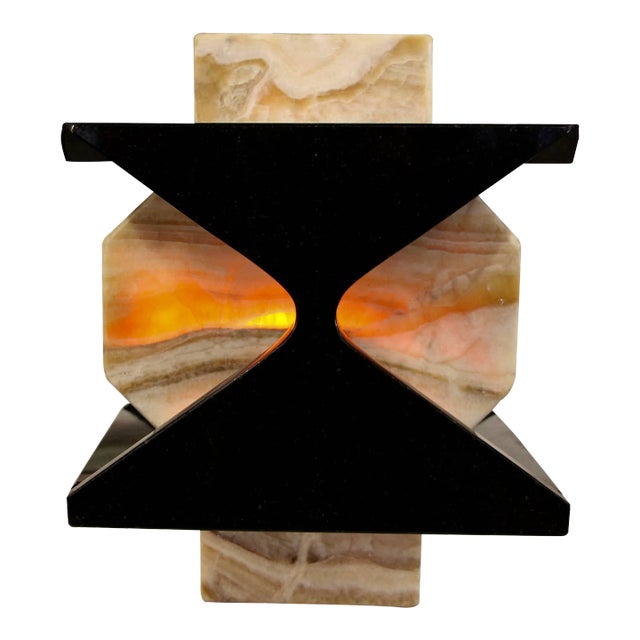Artisan Granite and Onyx Lamp For Sale
