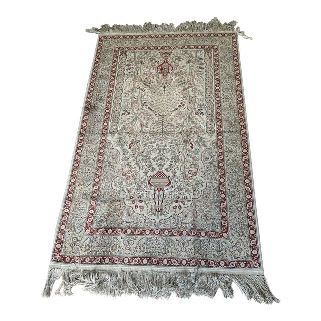 Vintage Silk Persian Style Rug For Sale