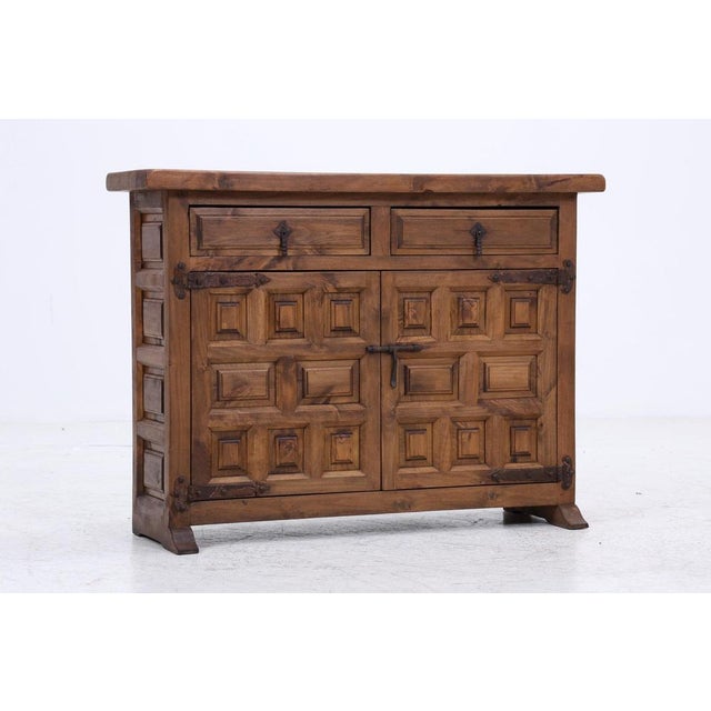 Spanish Baroque Style Walnut Chest of Drawers with Iron Fittings, 1960s For Sale - Image 15 of 15