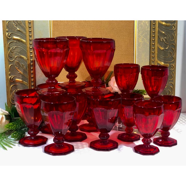 Ruby Red Parfait Glasses / Dessert Cups Set of 14 Chairish