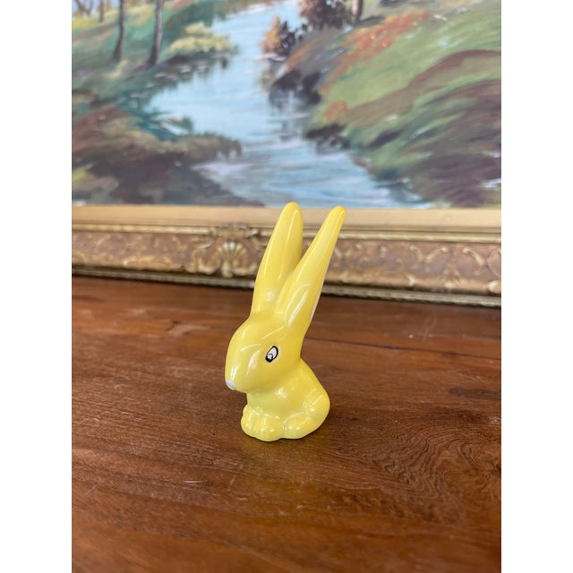 Vintage Mid-Century Yellow Porcelain Bunny Figurine by Villeroy & Boch, Germany. For Sale - Image 4 of 10