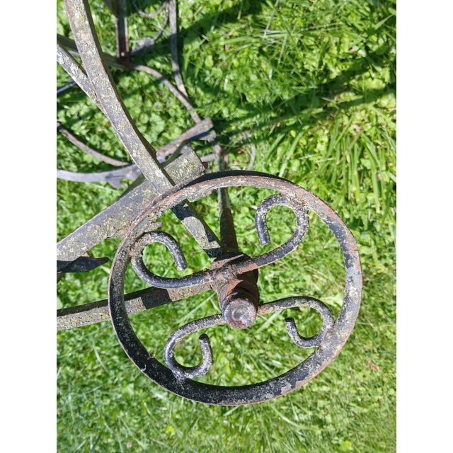 Antique Wrought Iron Rolling Lounge Chair For Sale - Image 4 of 10