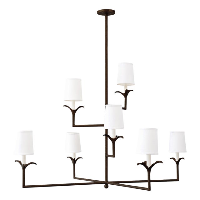 Warm Black Lily Stems Chandelier For Sale