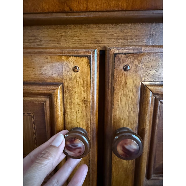 Wood Alexander Julian Home Colours Burl Wood Sideboard With Brass Gallery Rail For Sale - Image 7 of 9