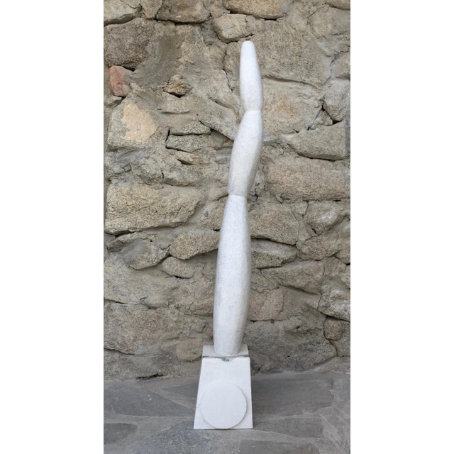 Contemporary Florales Hand Carved Marble Sculpture by Tom Von Kaenel For Sale - Image 3 of 6