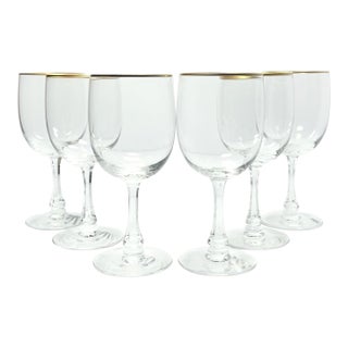 1960s Fostoria “Classic Gold” Set of 6 Water Glasses For Sale