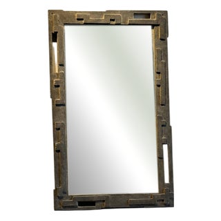 Brutalist Concrete Wall Mirror For Sale