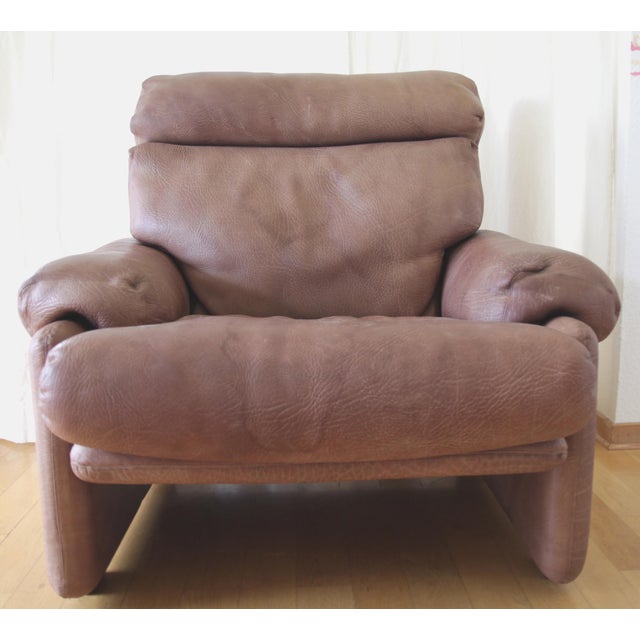 Coronado Lounge Chair in Brown Leather by Tobia and Afra Scarpa for B&B Italia / C&B Italia, 1960s For Sale - Image 12 of 12