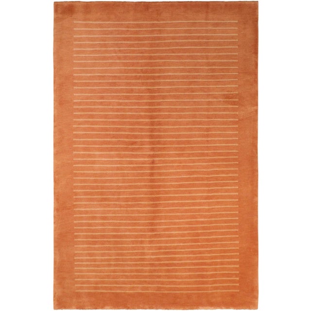 1980s 1980s Vintage Nepalese Rust/Tan Wool Rug - 6'0'' X 9'0'' For Sale - Image 10 of 10