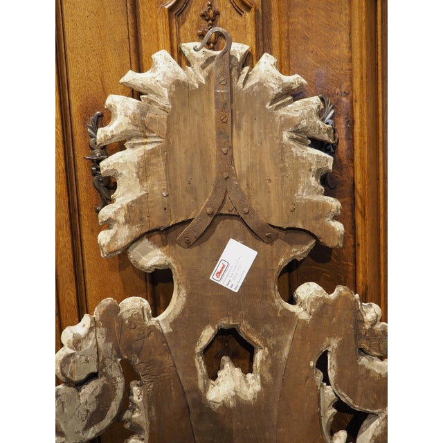 Large Antique Parcel Painted Wooden Chateau Sconce, Circa 1800 For Sale - Image 12 of 12