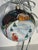 1970s Vintage Jumbo Bronze Gkass Christmas Ornament Handpainted For Sale - Image 5 of 5