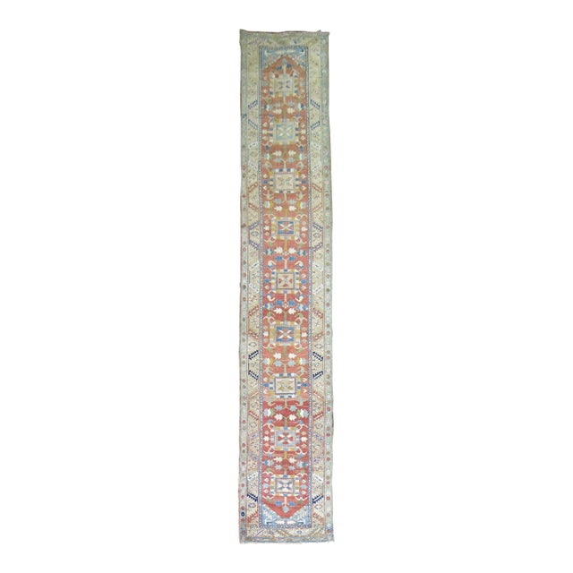 Long Antique Persian Heriz Runner For Sale