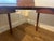 Beautiful custom kidney shaped writing desk with book display, hand built in 1984. Pencil legs.