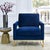Avery Navy Velvet Chair with Gold Frame For Sale In Los Angeles - Image 6 of 7