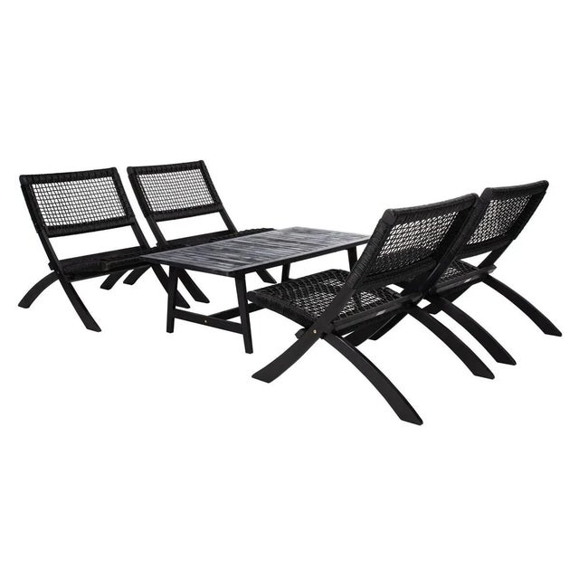 Wood Blaze 5 Piece Living Set - Black For Sale - Image 7 of 8