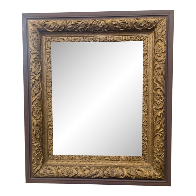 Antique Early 20th Century Ornate Giltwood Wall Mirror For Sale