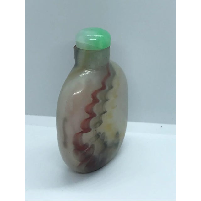 Glass Vintage Beijing Glass Snuff Bottle With Colorful Striations For Sale - Image 7 of 13