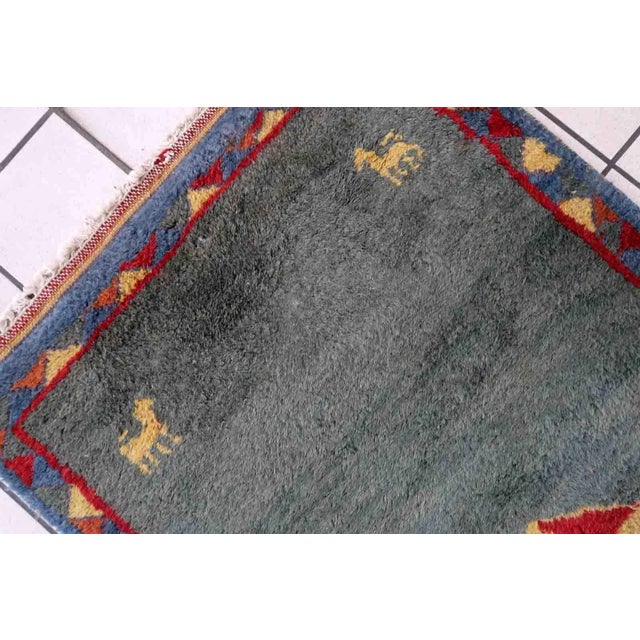 1970s 1970s Handmade Vintage Persian Gabbeh Rug 2.4' X 4.5' For Sale - Image 5 of 10