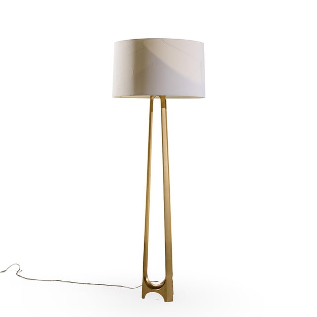 Thomas Pheasant for Baker Furniture Iron Eye Brass Floor Lamp For Sale In Chicago - Image 6 of 6