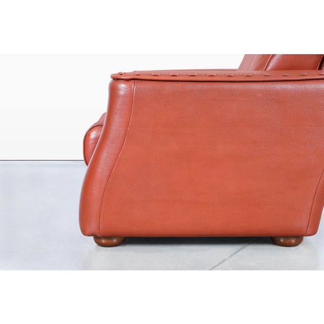 Vintage Oversized Italian Leather Lounge Chairs by Formenti, 1980s For Sale - Image 9 of 12