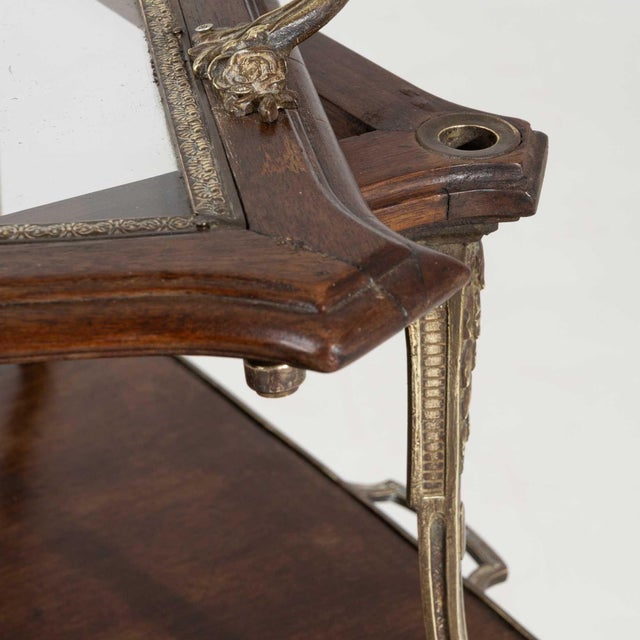 French 19th Century France Rich Walnut Brown Two-Tier Walnut Dessert Stand For Sale - Image 3 of 10