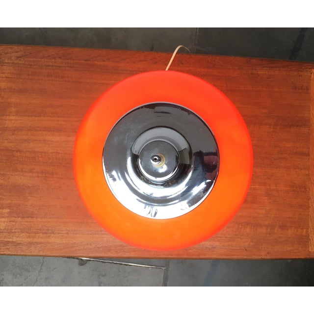Orange Vintage Space Age Italian Faro Table Lamp from Guzzini, 1970s For Sale - Image 8 of 18