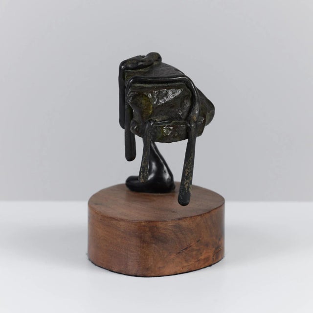 Wood Mounted Abstract Bronze Sculpture For Sale - Image 7 of 11