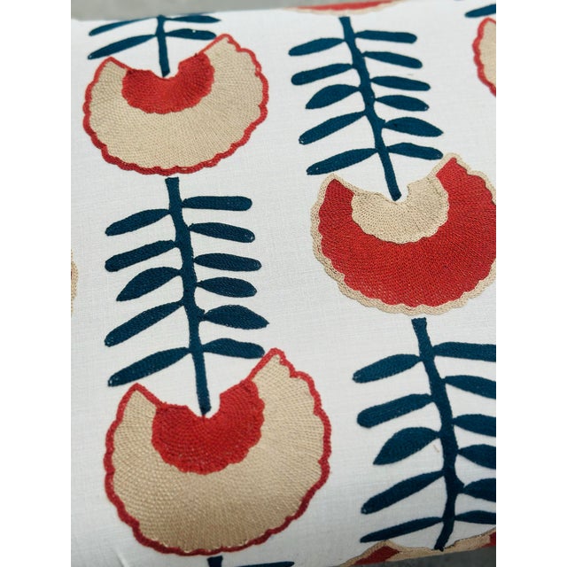 Vintage Waterfall Bench Reupholstered in Designer Fabric For Sale - Image 10 of 11