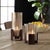 This Elegant Pair Of Candleholders Feature Removable Ribbed Glass Cylinders That Sit Within A Striking Dark Bronze Cast...