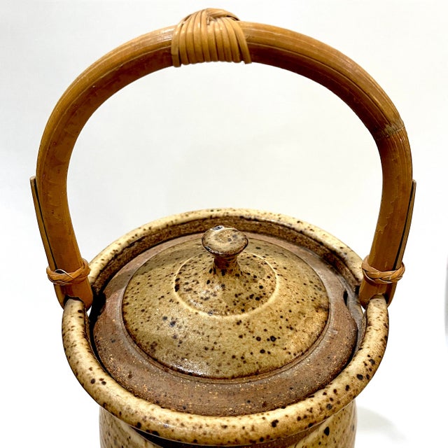 1980's Studio Stoneware Wine Jug With Spigot - Ken Edwards Montana Potter For Sale - Image 6 of 12