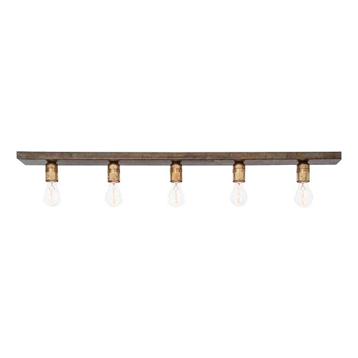 Raad Raw Brass and Oxidized Iron Ceiling Lamp from Konsthantverk For Sale