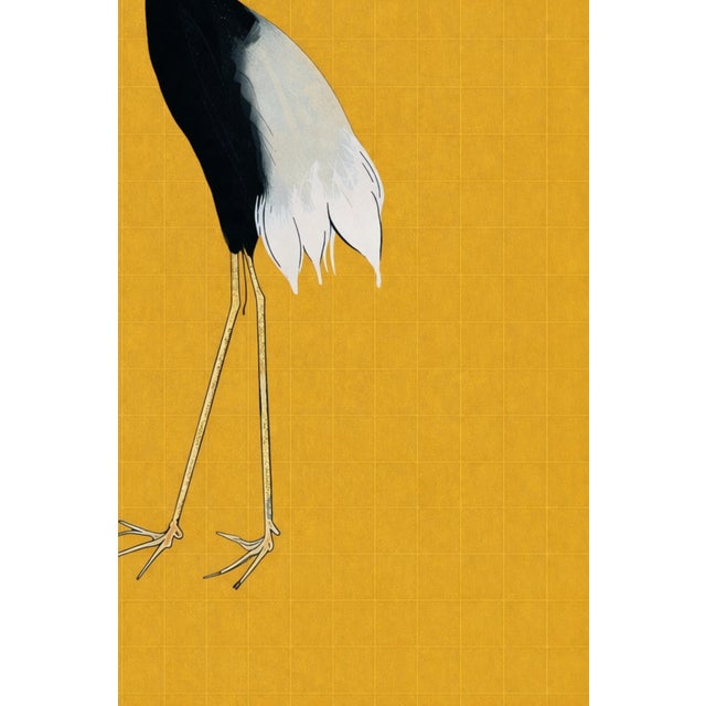 Paper Japanese Crane Wall Art, Antique Asian Art Print Reproduction, 24″ × 36″ For Sale - Image 7 of 9